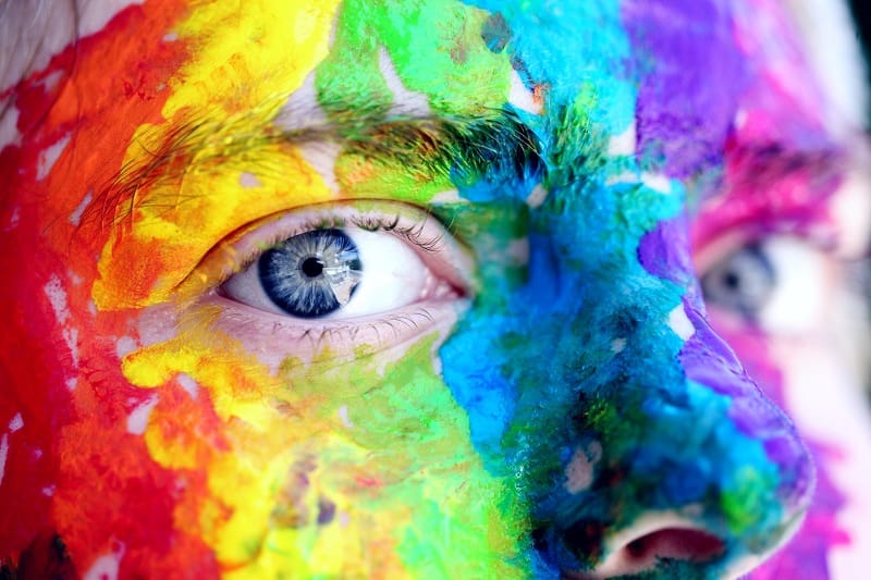 colourful painted face creative coaching ireland